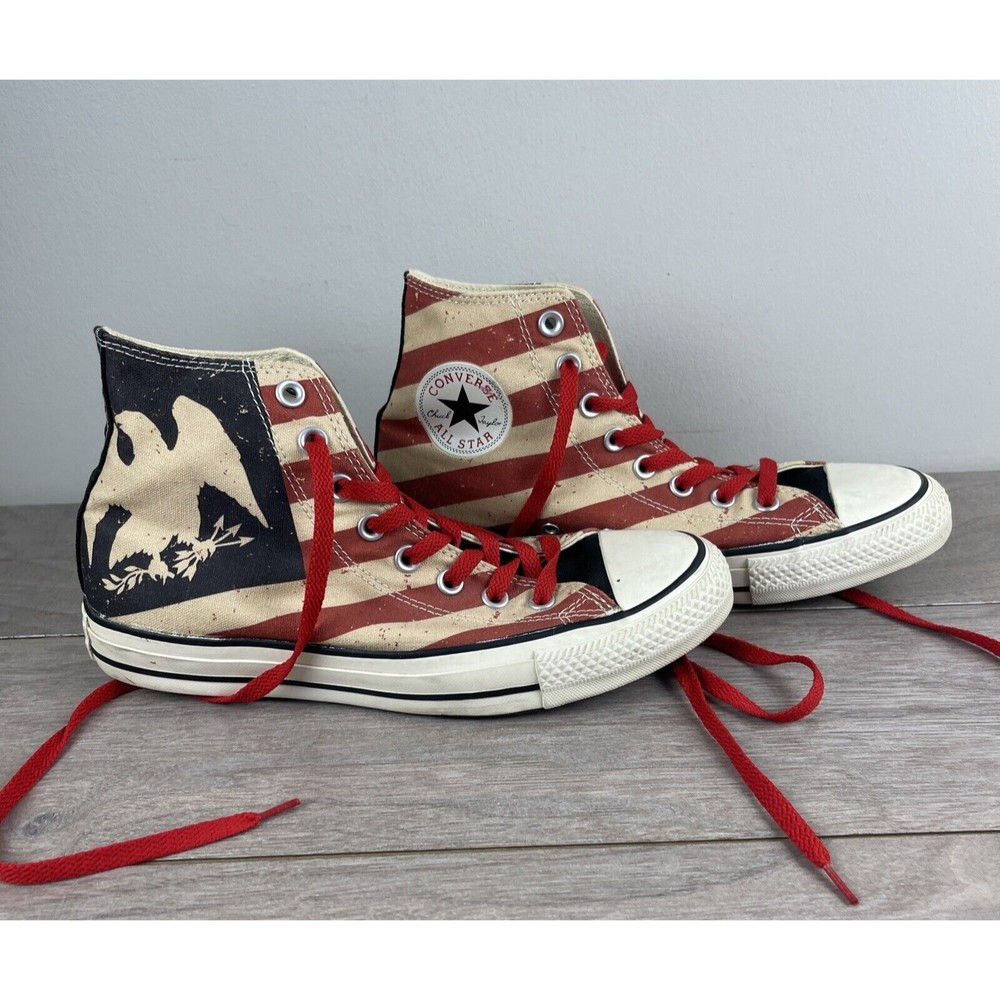 Converse Chuck Taylor Vtg American Flag w/ Eagle High Hi Top Shoes M 7 W 9